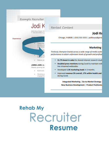 Rehab My Recruiter Resume