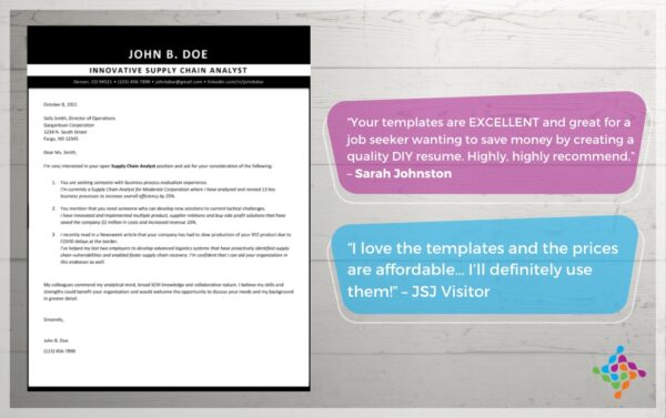 Black and White Cover Letter Example