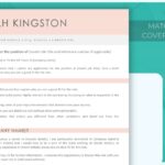 Cover Letter Simple Resume Template - Rose Pink - Job Search Journey