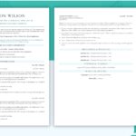 Two Page Classic Resume Template in Teal- Matching Cover Letter Template - Job Search Journey