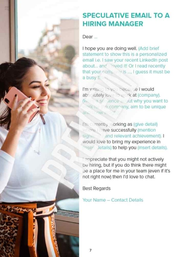A woman on the phone to a recruiter