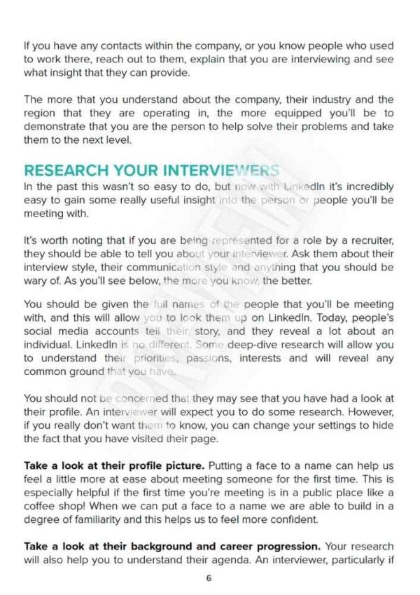 Don't forget to research the person who will be interviewing you