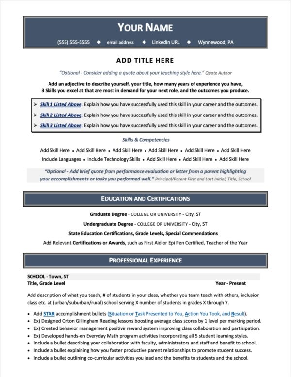 Education Resume Page Two Job Search Journey