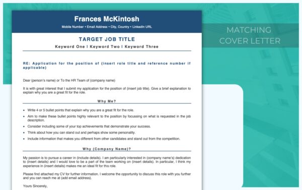 ATS-Friendly Professional Resume Template - Blue - Job Search Journey