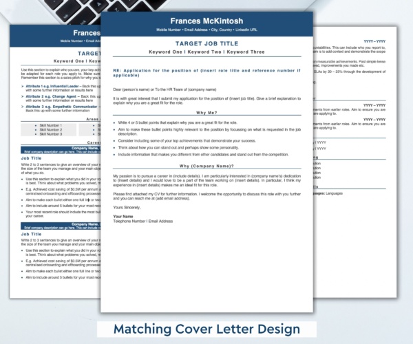 Professional Cover Letter Template – Blue