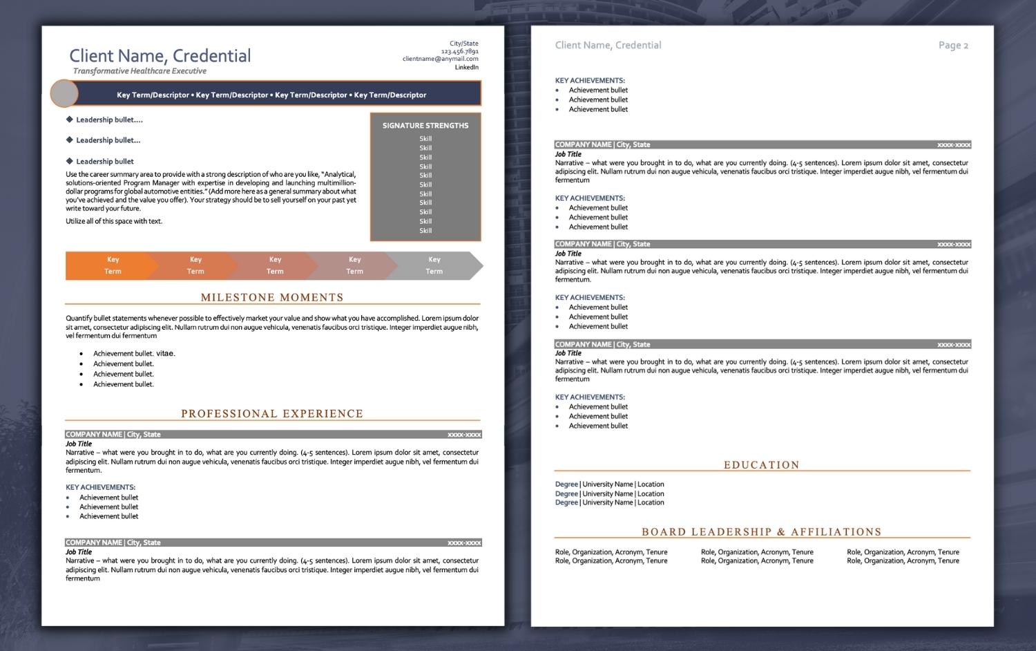 Modern Executive Level Resume Template Erin Kennedy Modern Executive Level Resume Template Erin Kennedy