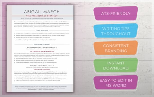 A professional resume template