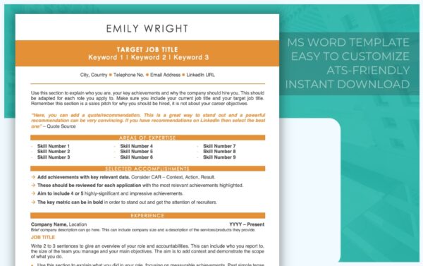 ATS-friendly Modern Resume Template From Job Search Journey