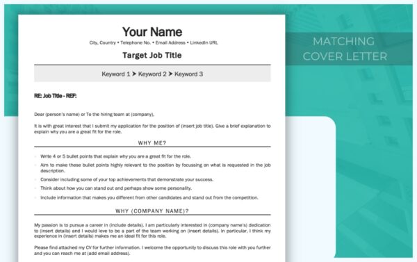 Cover Letter and Senior Attributes Resume Template - Job Search Journey - Grey