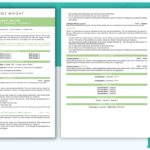 Two Page Modern Resume Template Design - Light Green - Job Search Journey